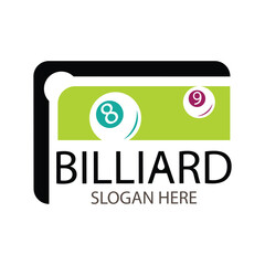 Billiard ball logo design vector illustration