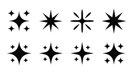 Vector art of sparkle star shine light effect symbol vector icon glitter burst magic shiny isolated on white background