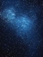 Obraz premium Starry sky background, blue night sky full of stars, glowing stars in the dark space, starry background, dark night, stars in the distance, starlight, dark background with a blue glow, night sky. 