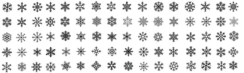 set of snowflake vector icons