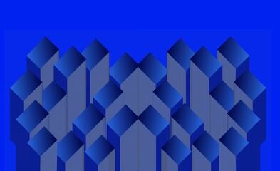 abstract blue background, crystal 3d bar patterns. Suitable for wallpaper, presentation, carpet, and website design