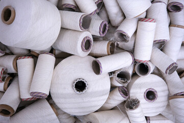 White Thread Spools – Textile and Sewing Material