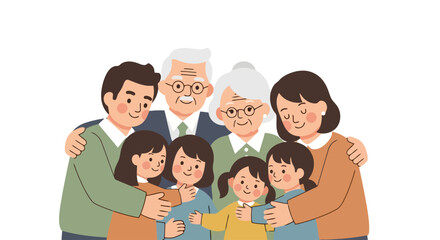 Generational Family Portrait Illustration