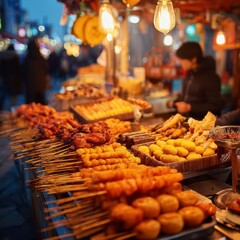 Fototapeta premium Street food stall at night market