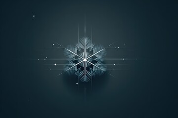 Obraz premium Intricate Frosty Snowflake Design on Dark Background with Subtle Sparkles - Perfect for Winter and Holiday Themes