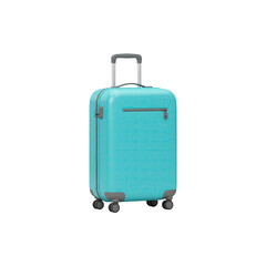 Stylish hard-shell turquoise suitcase – modern travel luggage with wheels and handle