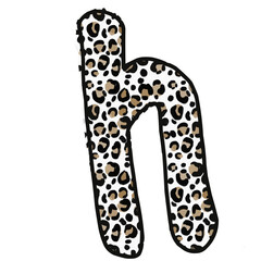 Cheetah print doodle font letter h
