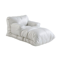 Elegant white lounge sofa with cushions offers comfort in modern interior design setting