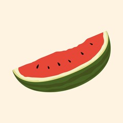 Watermelon slice realistic illustration, healthy fruit