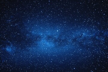 Obraz premium Starry sky background, blue night sky full of stars, glowing stars in the dark space, starry background, dark night, stars in the distance, starlight, dark background with a blue glow, night sky. 