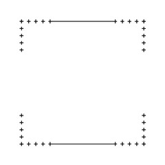 Black thin line with stars square frame element..