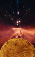 planet Venus  in sun flareup © allen