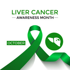 Liver Cancer Awareness Month held every October is dedicated to educating the public about the growing threat of liver cancer. A concept for healthcare and medicine.Banner poster social media Vector
