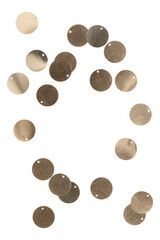 Gold metallic png decoration for festive seasons in transparent background