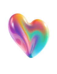 Vibrant iridescent heart shape design.