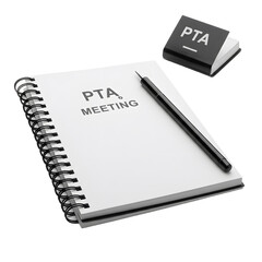 PTA Meeting Spiral Notebook with Black Pen and Small Notepad.