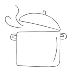 Doodle cooking pot sticker design element