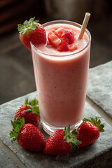 Strawberry smoothie recipe fresh fruit blended drink healthy beverage