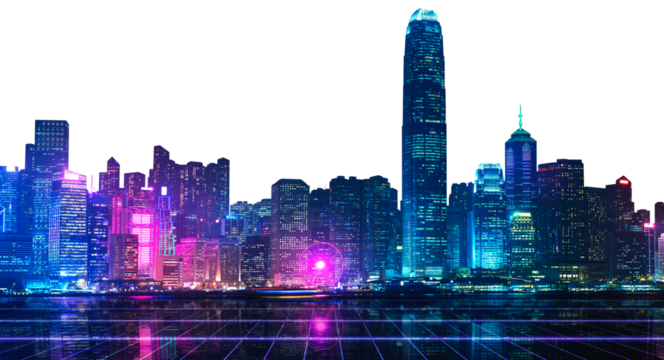 Smart city png, digital transformation technology, transparent background