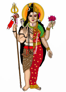 hand drawn digital art of lord shiv parvati