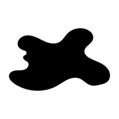 Black amorphous shape with flowing curves abstract blob. black shape with organic curves white. ideal for backgrounds, wallpapers, and social media posts. Vector illustration