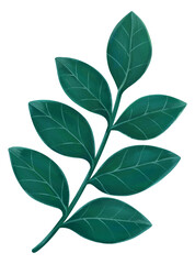 Green leaf png sticker, botanical illustration, transparent background