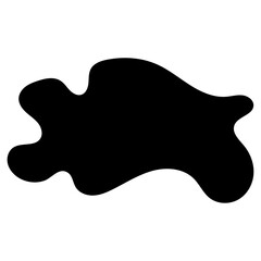 Black amorphous shape with flowing curves abstract blob. black shape with organic curves white. ideal for backgrounds, wallpapers, and social media posts. Vector illustration