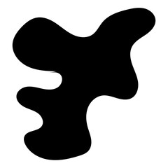 Obraz premium Black amorphous shape with flowing curves abstract blob. black shape with organic curves white. ideal for backgrounds, wallpapers, and social media posts. Vector illustration