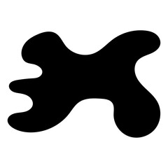 Black amorphous shape with flowing curves abstract blob. black shape with organic curves white. ideal for backgrounds, wallpapers, and social media posts. Vector illustration