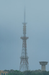 telecommunication tower with antennas