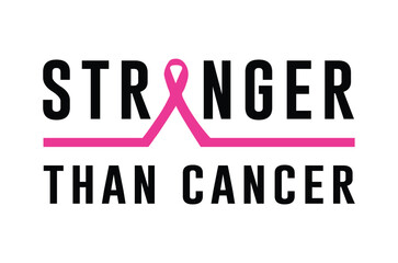 Stronger than cancer svg, Breast Cancer SVG And T-shirt Design Bundle, Pink October Ribbon , Funny Cancer Survivor, Fight Quote Sublimation, Breast Cancer Awareness, vector illustration
