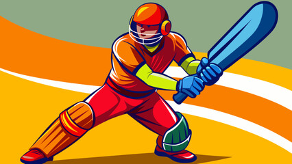 Cricket Action Illustrations – Batting Poses and Dynamic Sport Scenes