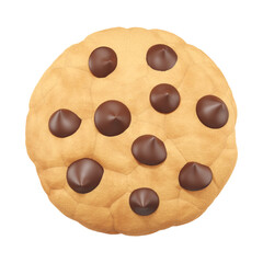 PNG 3D chocolate chip cookie, element illustration, transparent background