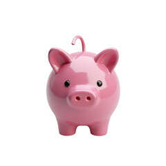 Obraz premium Pink piggy bank on a black background.