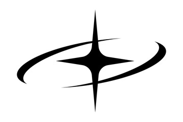 PNG Abstract star swirl logo, transparent background