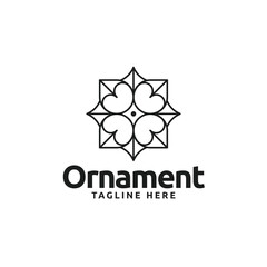 Minimalist ornament flower logo icon