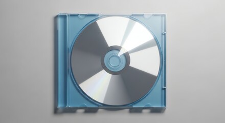 CD in case against plain background