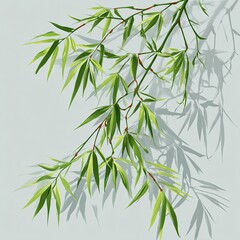 Naklejka premium Bamboo Leaves in Sunlight