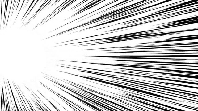 Abstract Black White Radial Lines Speed Burst Energy Power Manga Graphic Design Art Illustration Background Texture