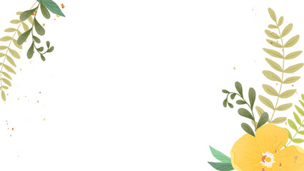 Png flower and leaf frame design