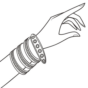 hand with bangles pointing upwards clip art preview
