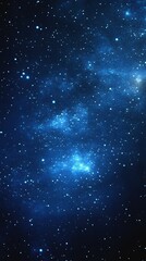 Obraz premium Starry sky background, blue night sky full of stars, glowing stars in the dark space, starry background, dark night, stars in the distance, starlight, dark background with a blue glow, night sky. 