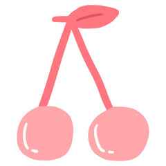 Pink cherry sticker png collage element