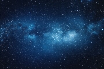 Obraz premium Starry sky background, blue night sky full of stars, glowing stars in the dark space, starry background, dark night, stars in the distance, starlight, dark background with a blue glow, night sky. 