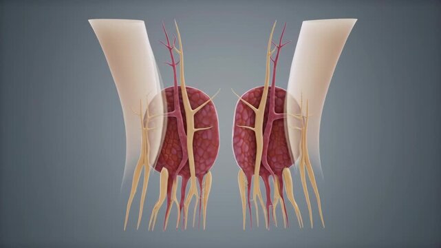 3D Animated Medical Visualization of Human Adrenal Glands Anatomy