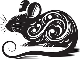 vector illustration of a black and white fish