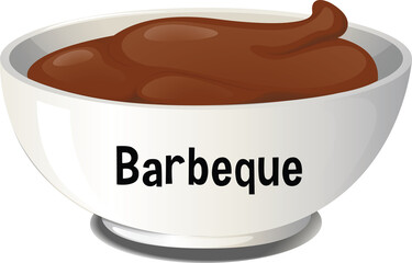 vector illustration of a bowl with barbeque sauce