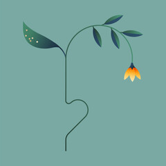 Geometric abstract arch flower illustration vector