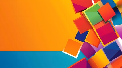 Multicolored abstract shapes arranged in a dynamic composition.