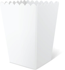 vector illustration of white paper cup for popcorn
